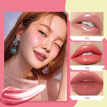 Charm 6 Màu Sắc Son Dầu Bộ Mũ Vàng Son Bóng Dưỡng Ẩm Thủy Tinh Son Bóng Không Dính Son Tint Chăm Sóc Môi Trang Điểm Môi