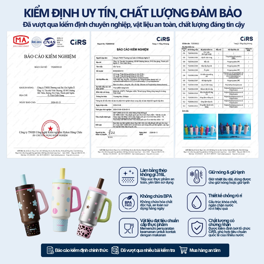 Sidagar Bình giữ nhiệt 1100ml | Mở nắp một chạm | Inox 316L | Phủ gốm sứ bên trong | BigBuy360 - bigbuy360.vn