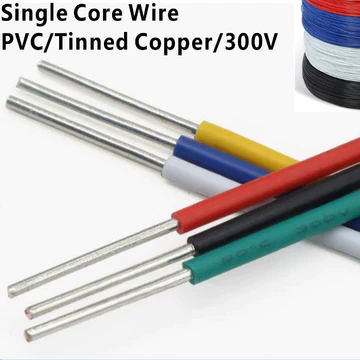 1007 Dây dẫn đơn Dây đồng Cáp điện tử lõi đơn Dây tín hiệu đồng đóng hộp 26-14AWG Dây cứng lõi đơn Hộ gia đình Cáp cách điện Dây dẫn rắn Tinn