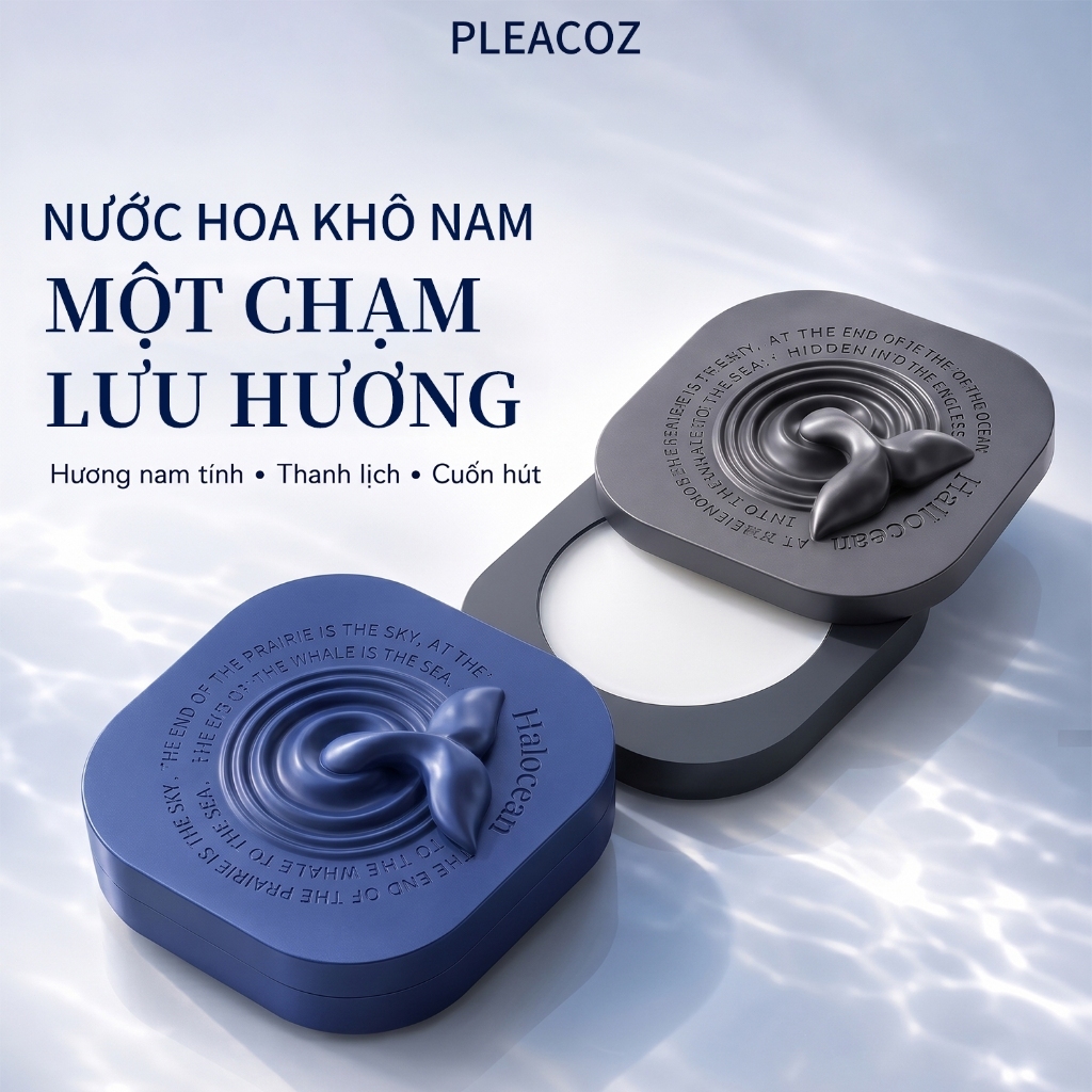 PLEACOZ [Nâng cấp 3.0] Nước Hoa Khô Dạng Sáp 5g 2 Lựa Chọn Hương Trà Hoặc Gỗ Đàn Hương Không Cồn Lưu Hương 12H Nhỏ Gọn Dễ Mang Theo
