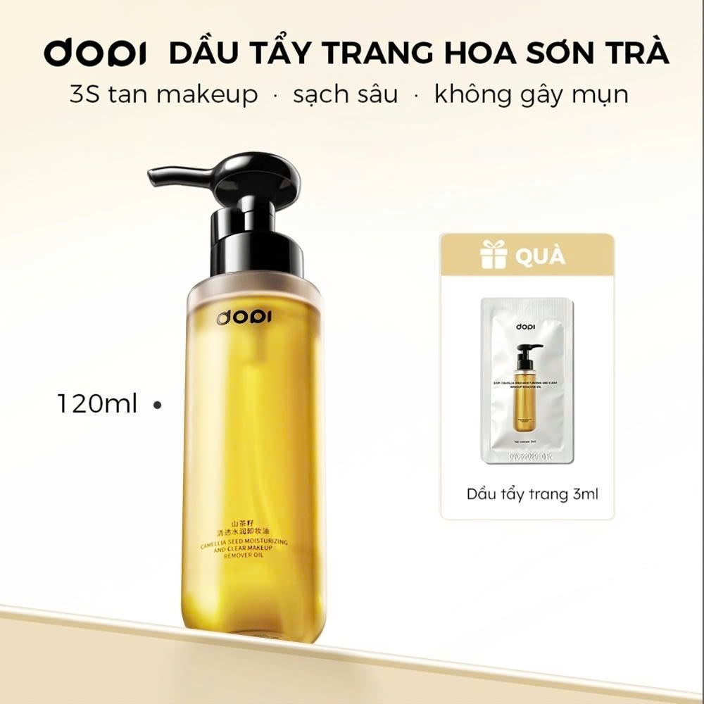 (Mới) DOPI Dầu Tẩy Trang Hạt Trà Không Cay Mắt - Làm Sạch Sâu Vùng Mắt, Môi Và Mặt 120ml/300ml
