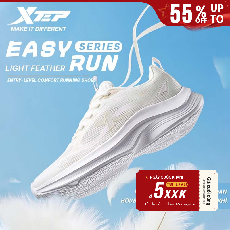 【XTEP】Easy run | Giày chạy bộ nữ 2026 mẫu mới mùa hè thoáng khí, giày thể thao mỏng nhẹ đế mềm, thể thao lưới , xtep Giày thể thao Pickleball