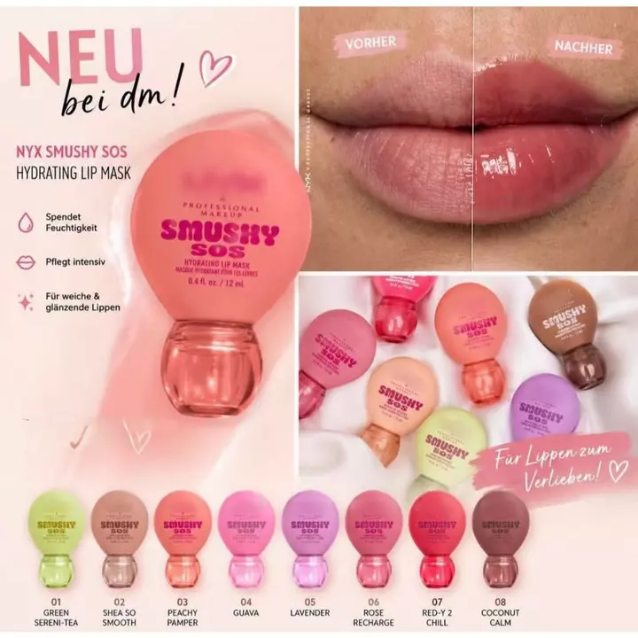 Mặt nạ môi Smushy SOS Dưỡng ẩm Phai màu Son môi sâu Ngày đêm Son môi dưỡng ẩm môi