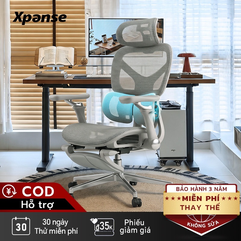 Ghế văn phòng Xpanse T9 hệ thống đuổi lưng độc lập hai vùng bằng lò xo | ghế game gaming | ghế công thái học