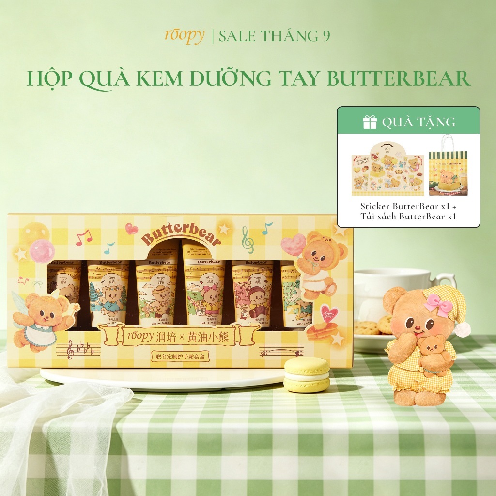 [Roopy × Butter Bear] Dòng "Âm Nhạc" Kem dưỡng da tay và móng hương nước hoa phiên bản hợp tác 12g*6, chứa dầu hạt mỡ / dầu ô liu, công thức 3 tầng hương pha chế riêng, dưỡng ẩm mềm mịn – Quà tặng sinh nhật / Valentine / 8/3 / Tốt nghiệp / Lễ Tết