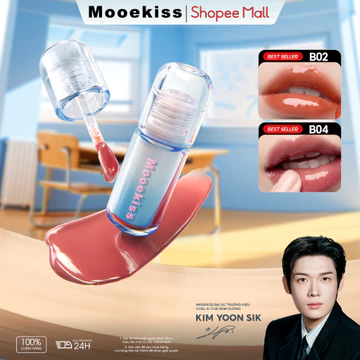 Mooekiss Son Bóng Căng Mọng Môi, Bóng Mướt Không Dính, Lên Màu Đẹp Tự Nhiên, Son Gloss Môi