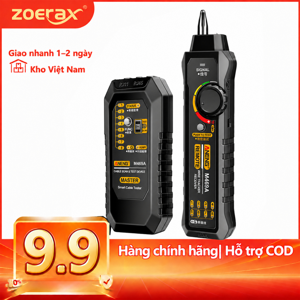 ZoeRax Wire Tester RJ45 RJ11 Cable Tracker Line Finder Đa chức năng Wire Tracker Ethernet LAN Network Cat5 Cat6 với tai nghe