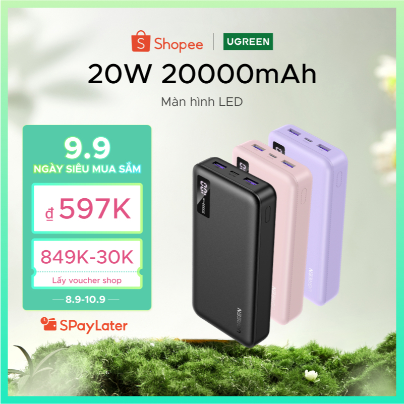 UGREEN Pin Sạc Dự Phòng 2 Chiều 10000mah 20000mah pd3.0 20w qc 3.0 18w Sạc nhanh 2 chiều | Sạc nhanh thông minh Power X Powerbank