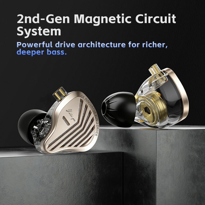 GK-Kunten pro Tai nghe nhét tai HiFi động tần số siêu mỏng Tai nghe màn hình thể thao với cáp có thể thay thế 2PIN | BigBuy360 - bigbuy360.vn
