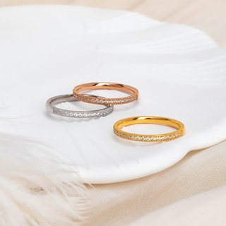Nhẫn thép titan đơn giản dành cho nữ, Nhẫn đính hôn đính đá giả đính hôn đính hôn đính đá Cubic Zirconia 1,8mm