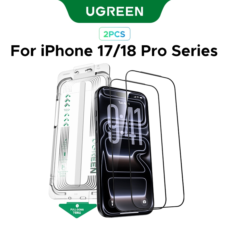 【2 Miếng】Kính cường lực bảo vệ màn hình UGREEN Kính cường lực chống bụi siêu trong suốt HD cho iPhone 18 Pro/18 Pro Max/17 Pro/17 Pro Max