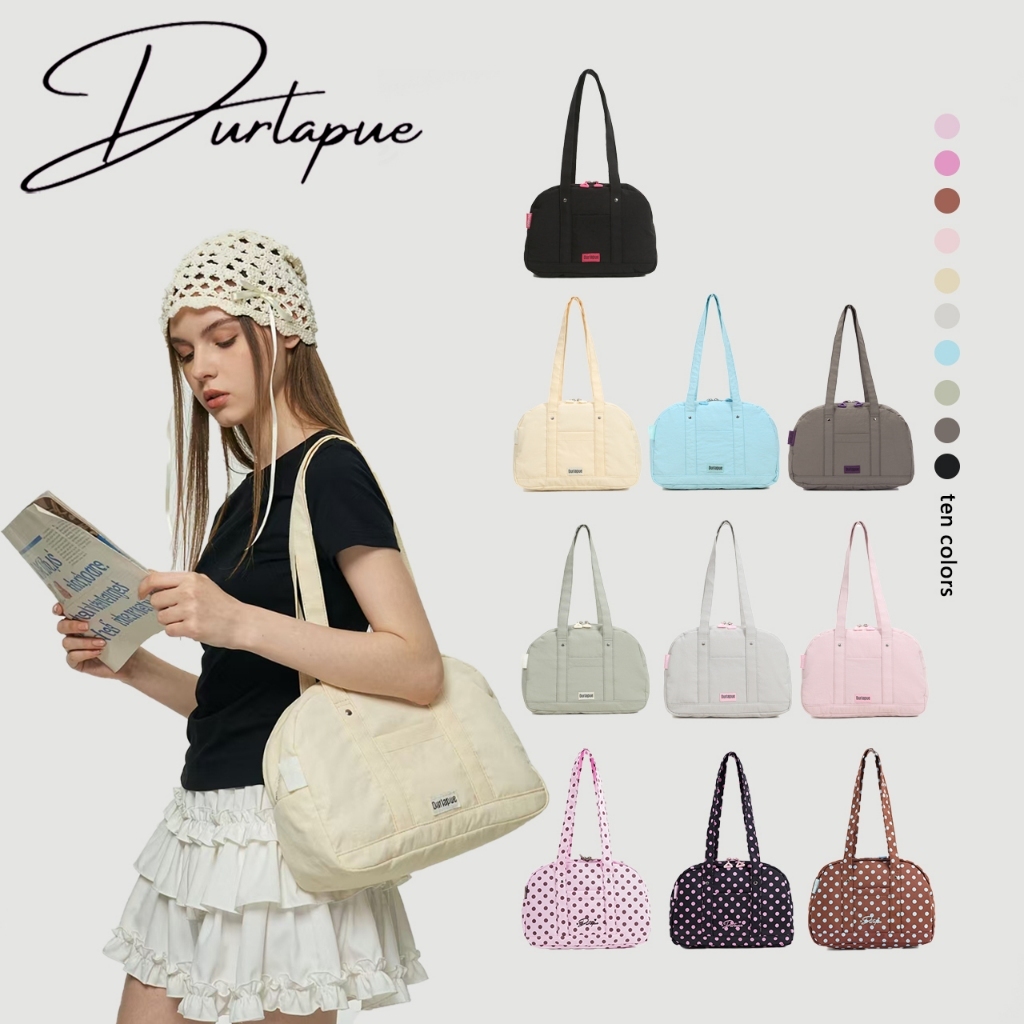 [Durlapue]【Có sẵn màu mới】 Thiết kế chống thấm nước Túi xách Nylon dung tích lớn nhiều màu