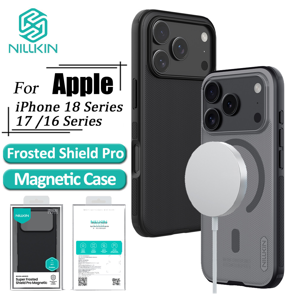 Ốp điện thoại từ tính Nillkin cho iPhone 18 Pro Max 17 Pro Max 15 Ốp lưng chống sốc vân tay