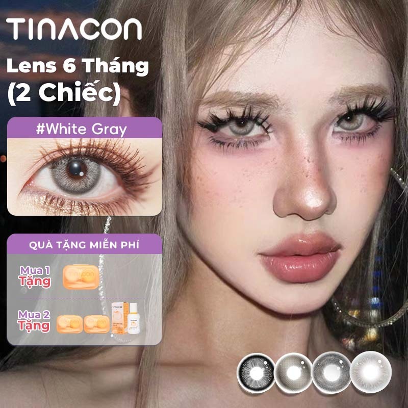 Kính áp tròng TINACON cận màu xám tự nhiên 14.2mm - 14.5mm Hộp 2 chiếc Dùng 6 tháng