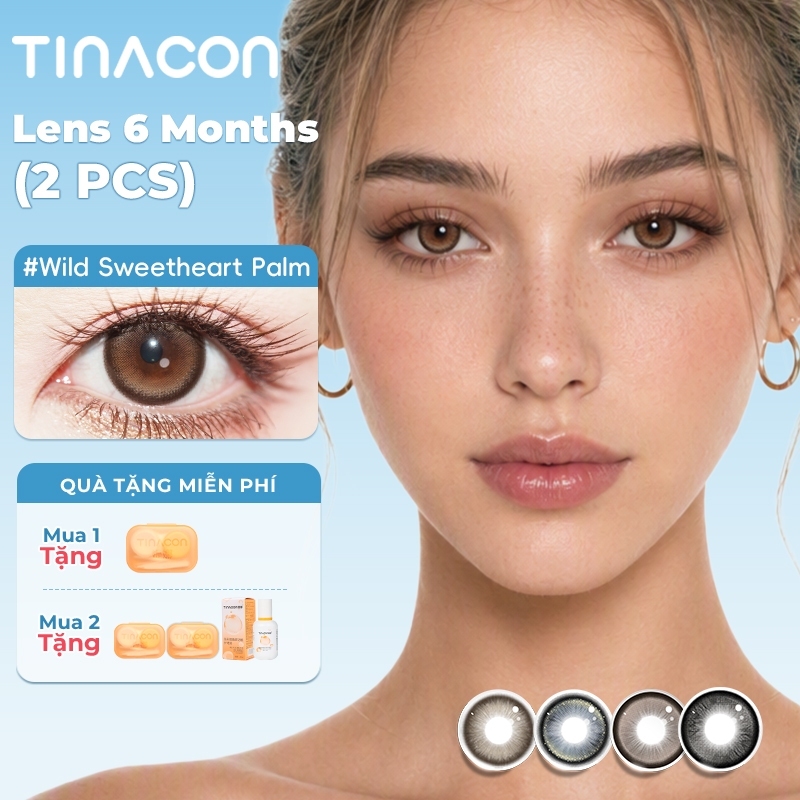 Kính áp tròng TINACON màu xanh Mắt đẹp 14.2-14.5 Kính áp tròng mắt búp bê mềm 2 chiếc Dùng trong 6 tháng