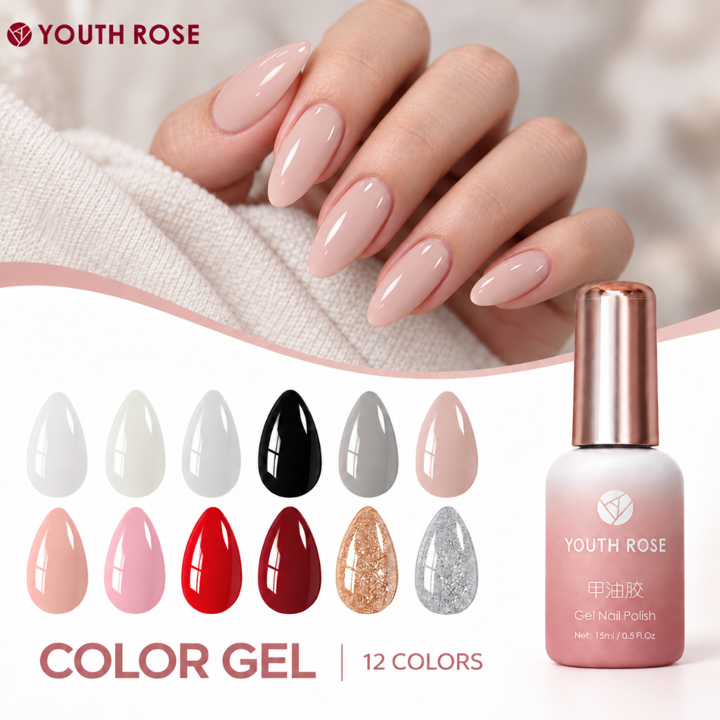 YouthRose Gel Màu 15ml Jelly Gel & Nude Gel Hot Trend Thạch Trong Suốt Hot Trend Nude Pink Milky White Jelly Nude Tea Brown Jelly Transparent Rose Pink UV LED Chuẩn Salon Lên Màu Chuẩn Bền Đẹp