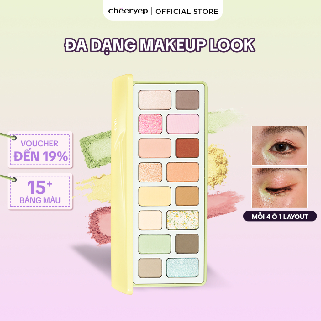 [CHÉERYEP OFFICIAL] Bảng Phấn Mắt 16 Màu CHÉERYEP Trang Điểm Hàng Ngày Phong Cách Nữ Tính Phấn Mịn