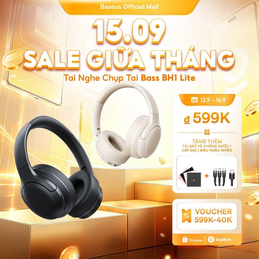 Tai Nghe Bass BH1 Lite Chống Ồn Chủ Động Thời Lượng Pin Lên Đến 80 Giờ
