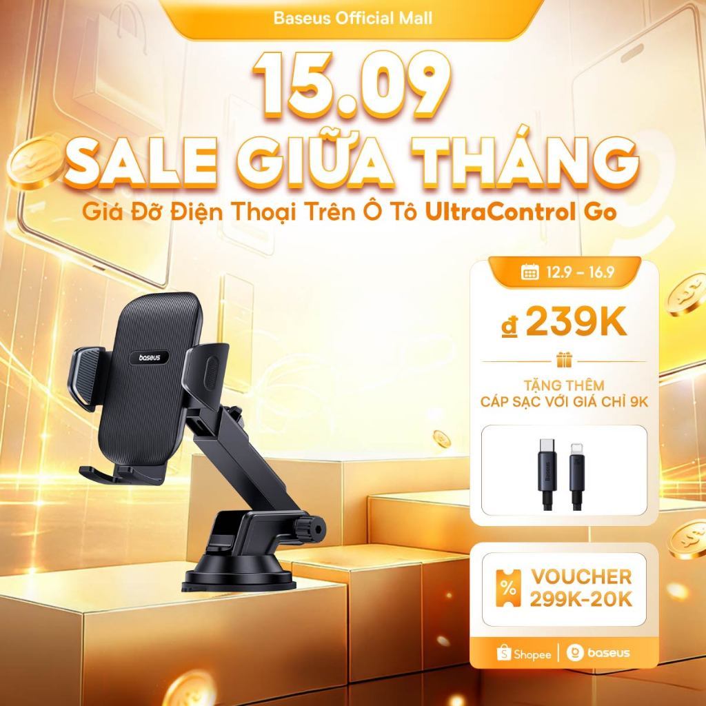 Giá đỡ điện thoại BASEUS có giác hút gắn kính chắn gió xe hơi thích hợp cho Phone Xiaomi Huawei Samsung Oppo