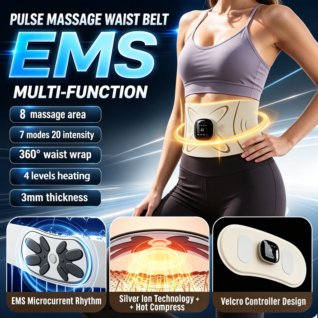 EMS Thắt Lưng Đai Bụng Massage Đai Giảm Béo Eo Huấn Luyện Có Nhiệt Bụng Ôm Đai Microcurrent Xung Massage Giữ Phù Hợp Với Cơ Thể Shaper