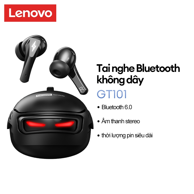 Tai nghe không dây Lenovo Sunyao GT101 Tai nghe chơi game có độ trễ thấp 45ms có âm thanh không gian Màn hình LED 30H Thời gian chơi Bluetooth 6.0 | BigBuy360 - bigbuy360.vn