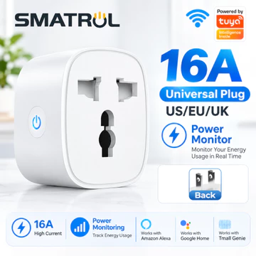 SMATRUL Tuya Ổ cắm thông minh Wifi 16A/20A Ổ cắm điện hẹn giờ Thống kê tiêu thụ điện năng