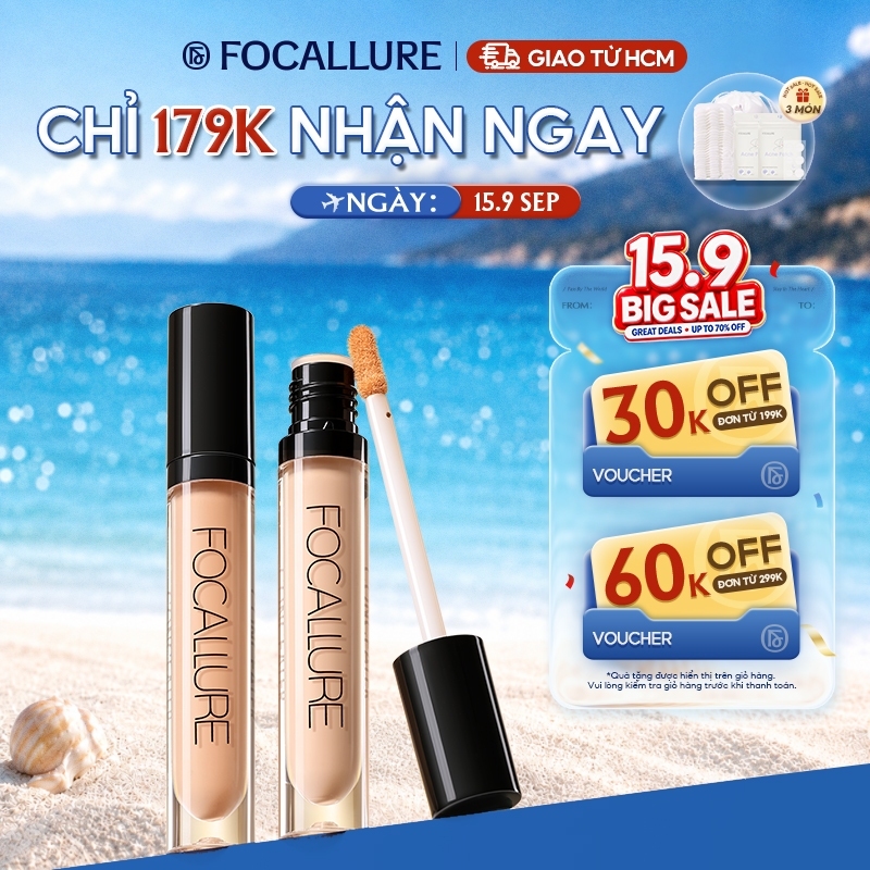 Kem che khuyết điểm FOCALLURE 10g trang điểm chuyên dụng 7 màu tùy chọn