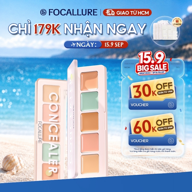 Kem che khuyết điểm Focallure độ che phủ cao chống thấm nước giữ màu lâu trôi 4.3g
