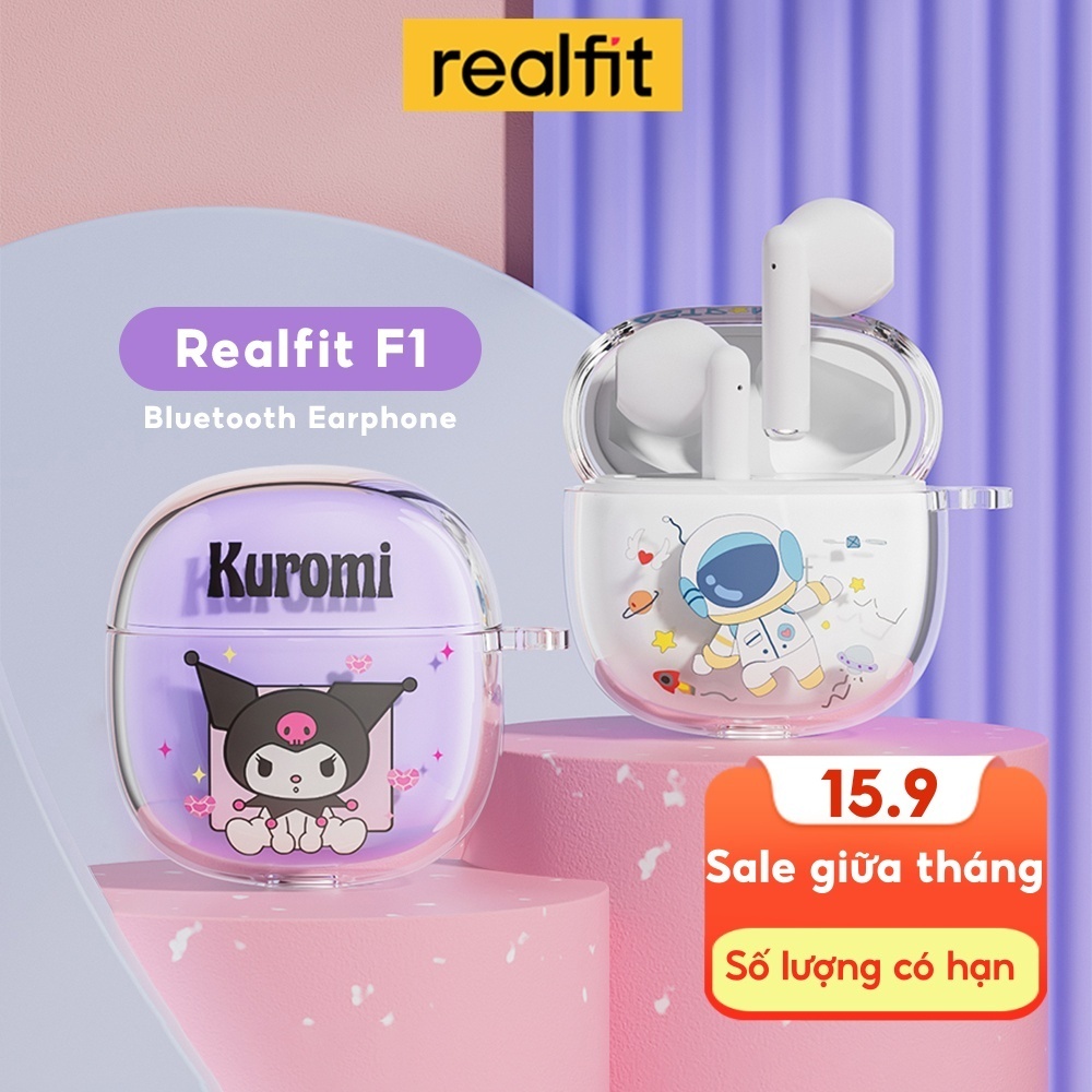 【Livestream】Tai nghe Bluetooth Realfit F1 có Mic Chất lượng âm thanh tuyệt vời Phát lại 5 giờ