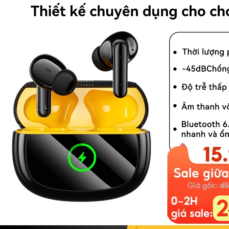 Tai nghe Realfit F3 Ultra Bass mạnh Khử ồn -45dB Điều khiển APP Pin 50H kết hợp hộp sạc, Độ trễ thấp