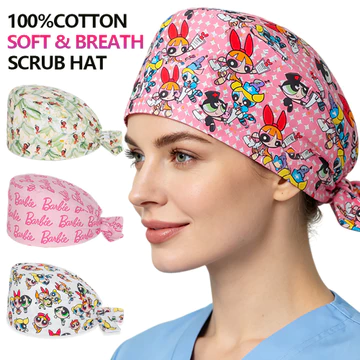 Unisex Hoạt Hình Mũ Y Tá Mũ Y Tế Unisex Có Thể Tái Sử Dụng Có Thể Điều Chỉnh Một Kích Thước Chà Mũ Phẫu Thuật Cho Bác Sĩ Nha Sĩ Phòng Khám Bệnh Viện