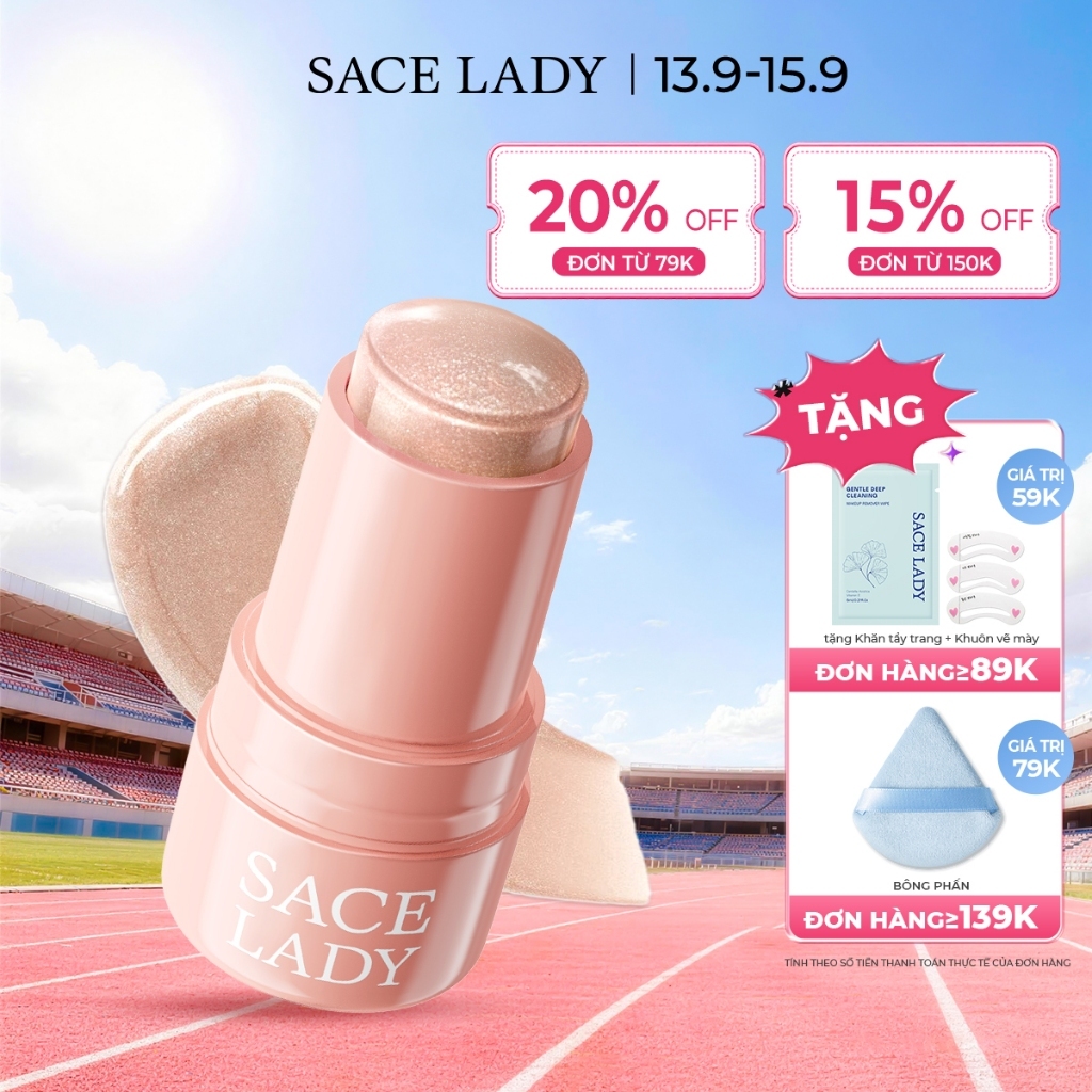 Phấn Bắt Sáng Highlight SACE LADY Dạng Thỏi  Nước Rạng Rỡ Lâu Trôi Phát Sáng Kết Cấu Thạch độc đáo