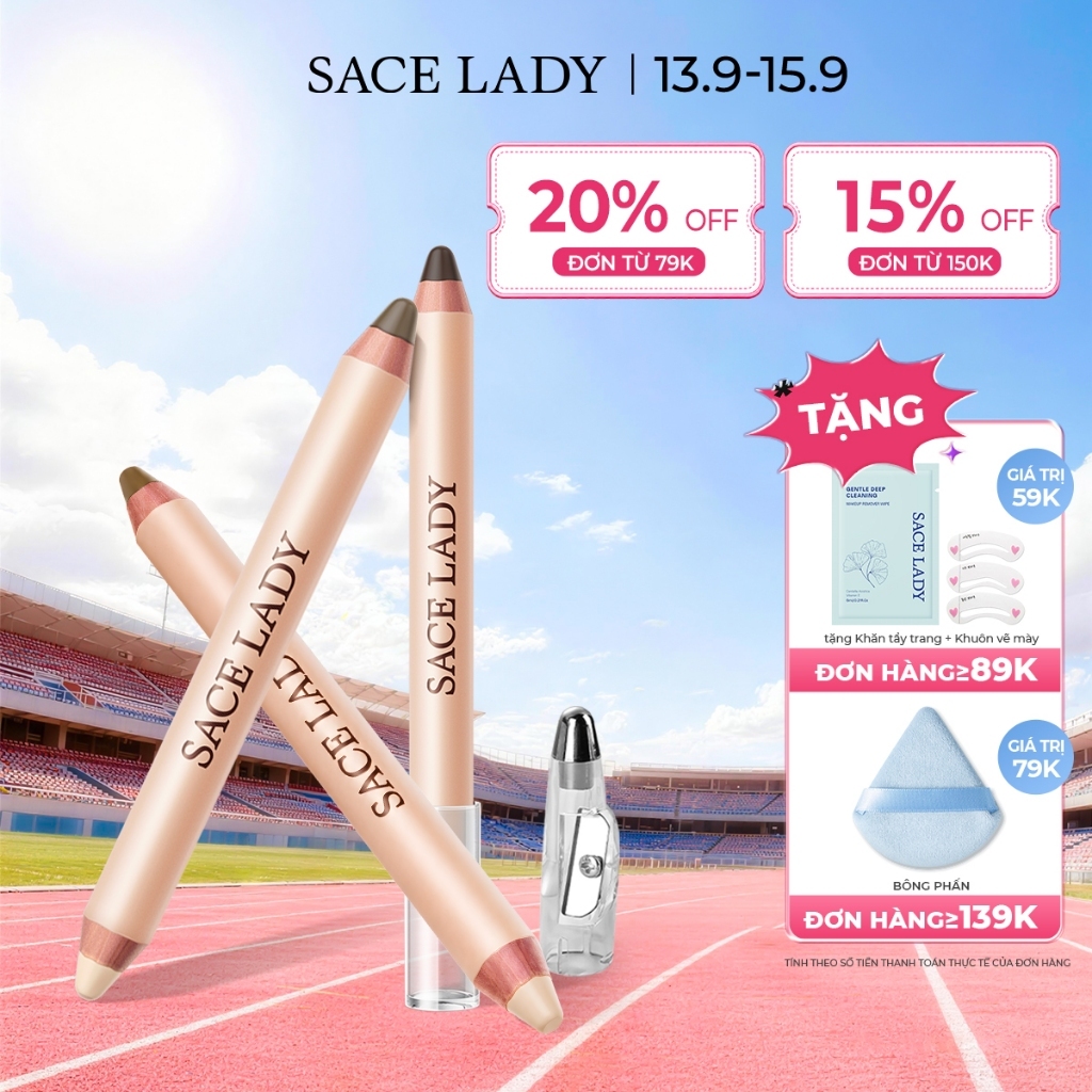 Bút Tạo Khối SACE LADY Hai đầu Trang điểm Mượt Mà Tự Nhiên 3.2g