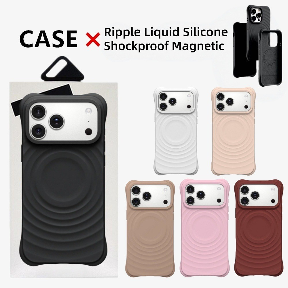 Mới  Ốp Lưng Ripple Silicon Lỏng Chống Bẩn Thả Chống Ốp Lưng Điện Thoại Cho IPhone 17 Air 17pro 17promax 13 14 15 16promax Ốp Chống Sốc Cao Cấp Có Hộp
