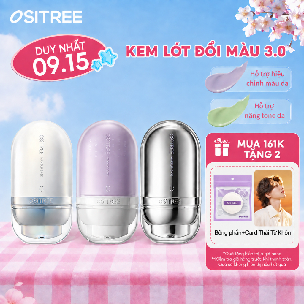 OSITREE Face Primer Trang điểm BasePrier lsolation Kem dưỡng ẩmHydrating Bright Kem che khuyết điểm Toneup25g