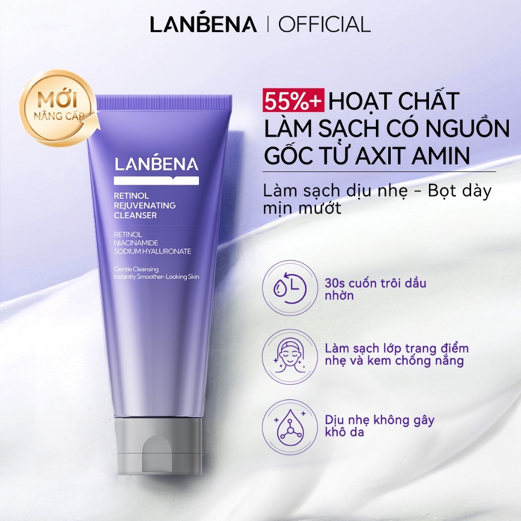 LANBENA SỮA RỬA MẶT  - Làm Sạch Da, Giảm Nhờn Và Phù Hợp Da Nhạy Cảm, Kiểm Soát Dầu Skincare