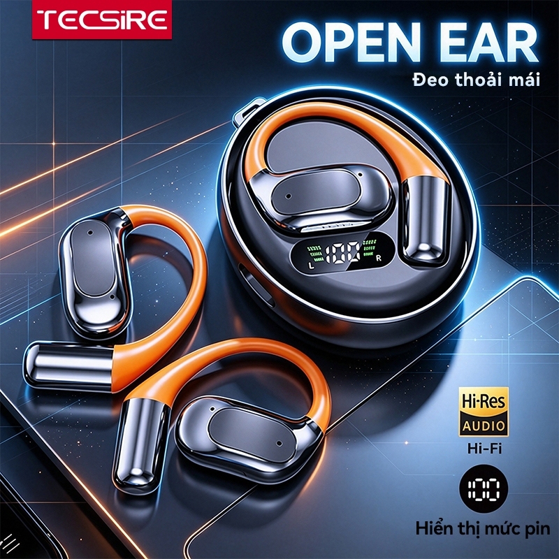 Tai nghe bluetooth không dây TECSIRE OWS Bass Stereo Điều khiển cảm ứng Chống nước có micrô