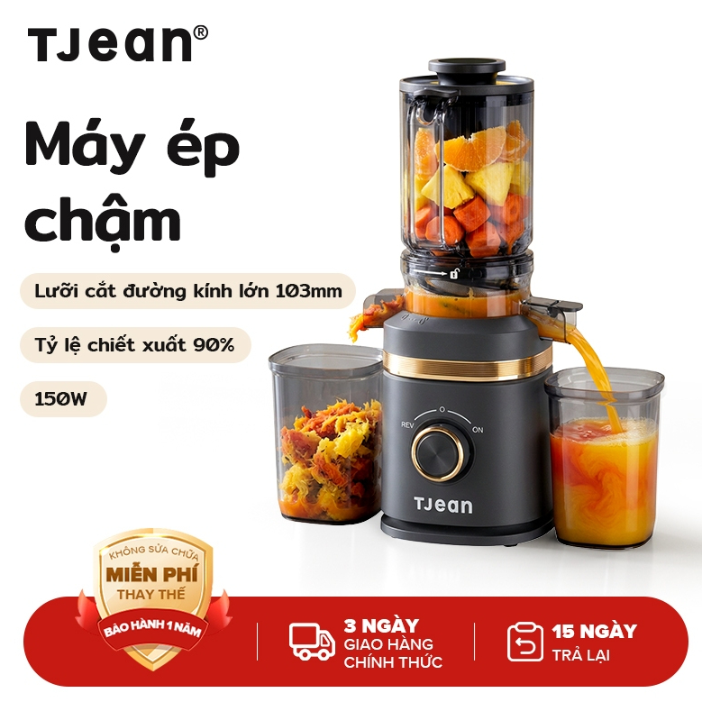 TJean Máy ép chậm đa năng 150W - máy ép trái cây làm kem, dung tích lớn, bảo hành 12 tháng