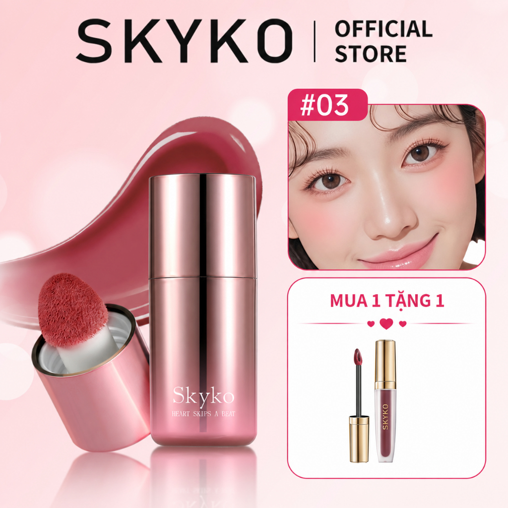 SKYKO Phấn Má Hồng dạng lỏng má hồng Blush High Pigmented Watery Đa năng 7 màu