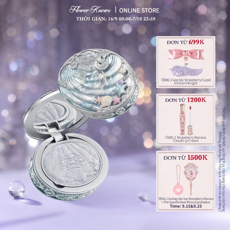 Phấn Phủ Nén Flower Knows Shell 's Jewel Bộ sưu tập Kiềm Dầu Che Khuyết Điểm 9g