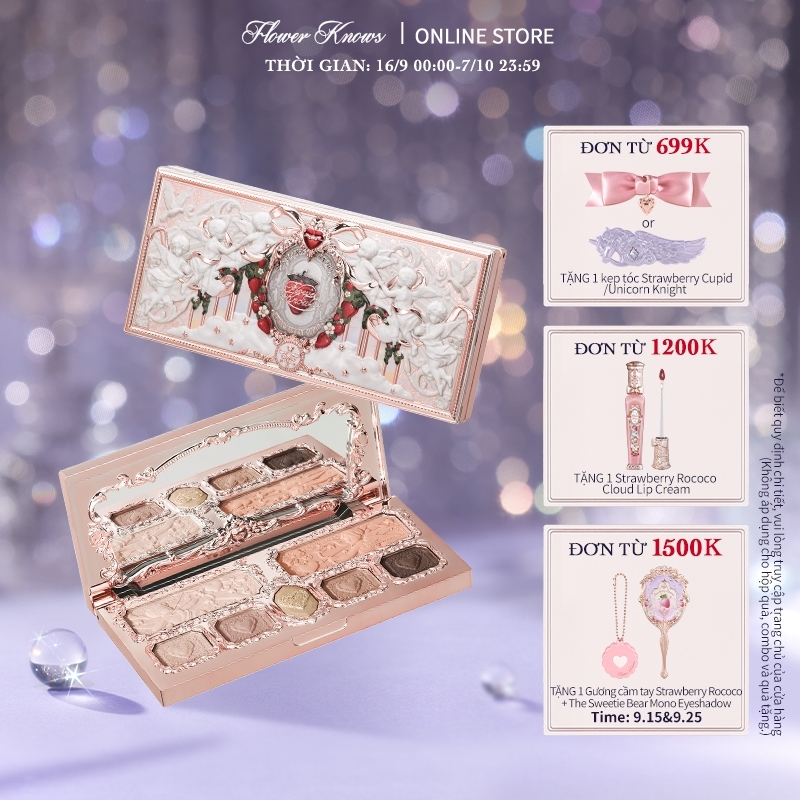 Bộ sưu tập Flower Knows Strawberry Cupid Bảng màu mặt đa năng Bảng Phấn Mắt 14g
