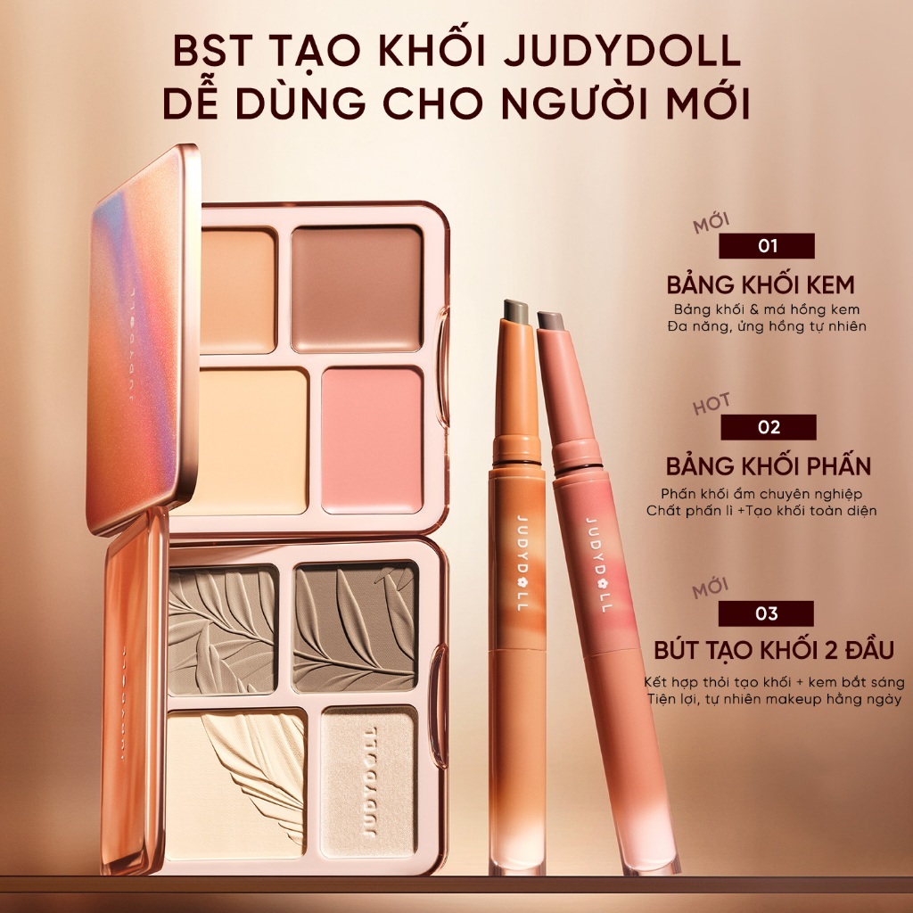 Bảng Phấn Tạo Khối Bắt Sáng 4 Ô JUDYDOLL Highlight & Contour Palette Mỏng Mịn Dễ tán Chuẩn màu 3D Lâu trôi 9g | BigBuy360 - bigbuy360.vn