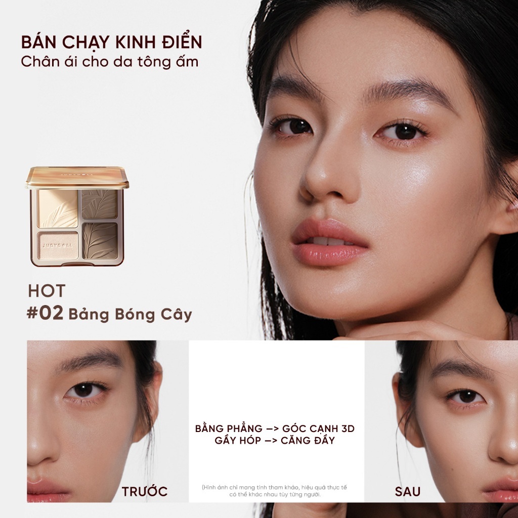 Bảng Phấn Tạo Khối Bắt Sáng 4 Ô JUDYDOLL Highlight & Contour Palette Mỏng Mịn Dễ tán Chuẩn màu 3D Lâu trôi 9g | BigBuy360 - bigbuy360.vn