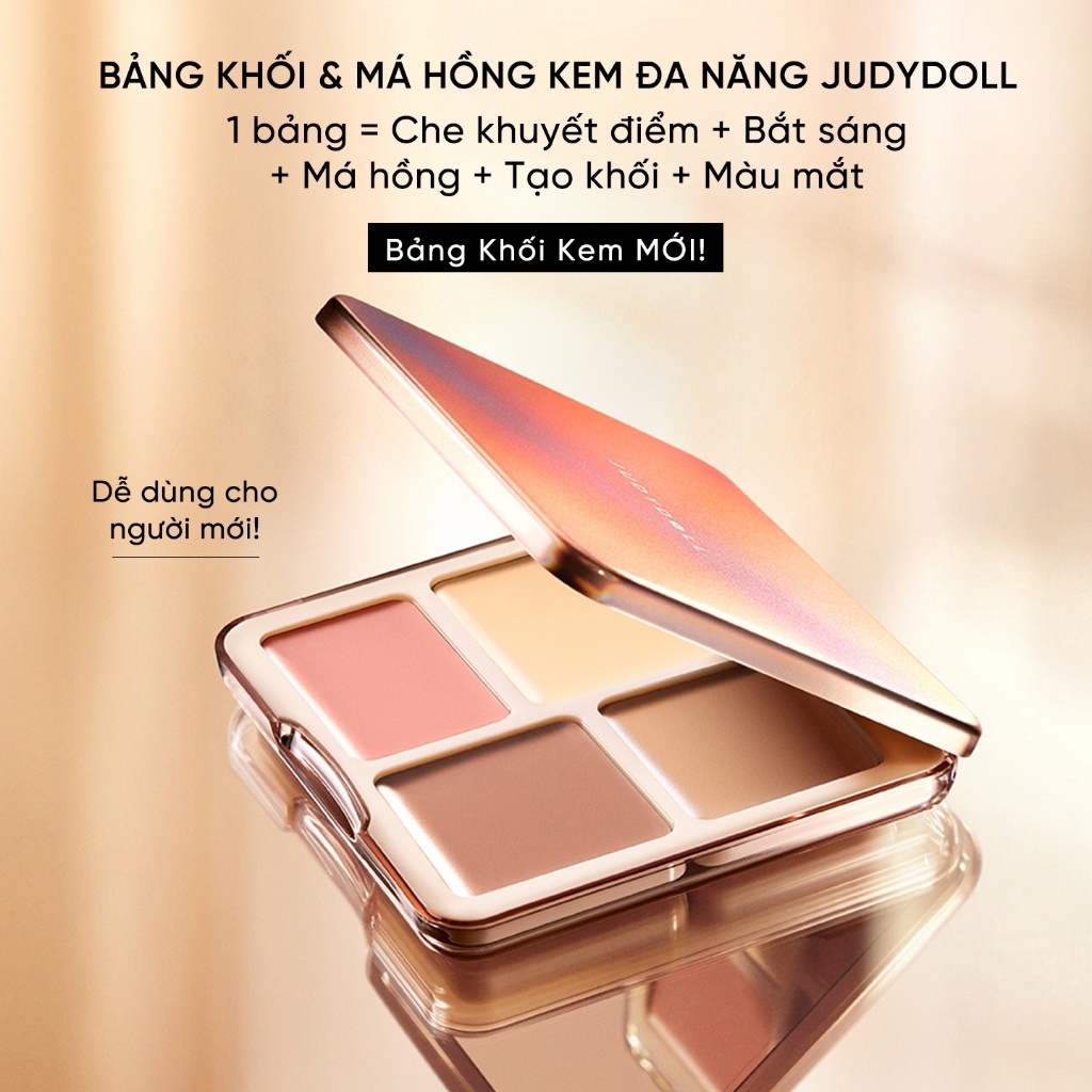 Bảng Phấn Tạo Khối Bắt Sáng 4 Ô JUDYDOLL Highlight & Contour Palette Mỏng Mịn Dễ tán Chuẩn màu 3D Lâu trôi 9g | BigBuy360 - bigbuy360.vn