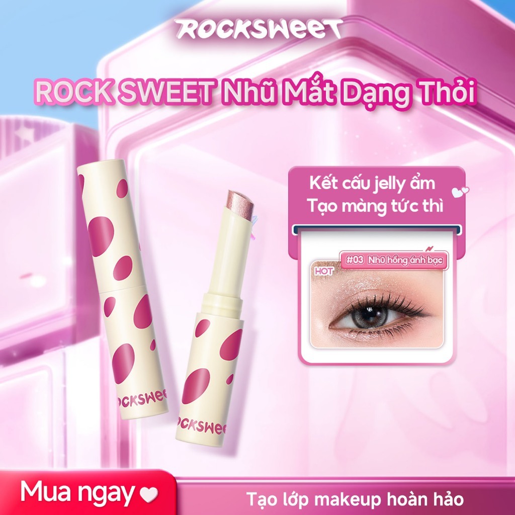 LIVE ROCKSWEET Nhũ Mắt Dạng Thỏi Lấp Lánh Đa Sắc – Chống thấm nước, lâu trôi và dễ sử dụng, hoàn hảo cho người mới bắt đầu trang điểm.