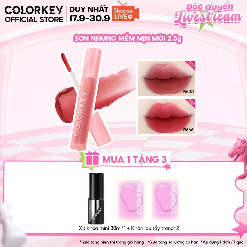 [LIVE] Son môi nhung, mịn lì Colorkey lâu trôi 2.5g | BigBuy360 - bigbuy360.vn