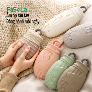 FaSoLa Túi Chườm Nóng Silicone 320ml, Túi Chườm Ấm Đựng Nước Nóng, Túi Giữ Ấm Nhỏ Gọn, Tiện Dụng Cho Gia Đình, Dễ Mang Theo
