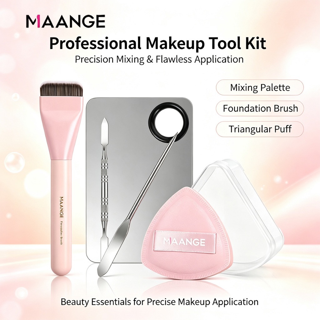 Dụng cụ đắp mặt nạ trang điểm MAANGE đầu phẳng che khuyết điểm chuyên nghiệp 1614+51580