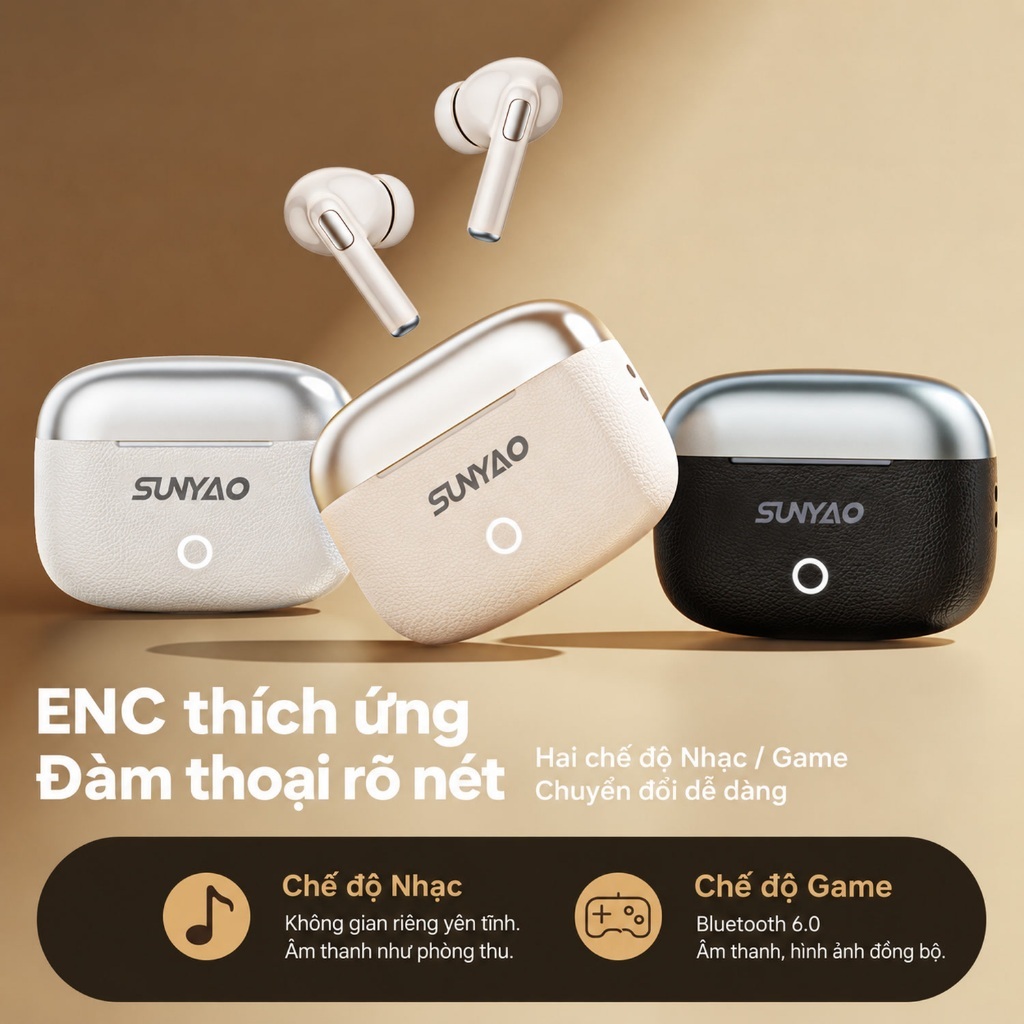 Tai nghe không dây Lenovo Sunyao LE221 Tai nghe nhét tai Tai nghe nhét tai có ENC khử tiếng ồn Vỏ kết cấu da pin 24H cho nhạc hoặc cuộc gọi Bluetooth 6.0 | BigBuy360 - bigbuy360.vn