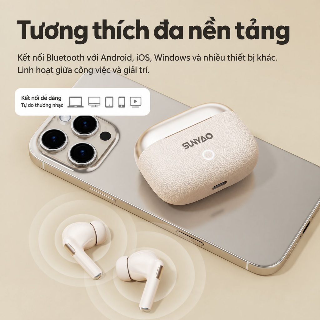 Tai nghe không dây Lenovo Sunyao LE221 Tai nghe nhét tai Tai nghe nhét tai có ENC khử tiếng ồn Vỏ kết cấu da pin 24H cho nhạc hoặc cuộc gọi Bluetooth 6.0 | BigBuy360 - bigbuy360.vn